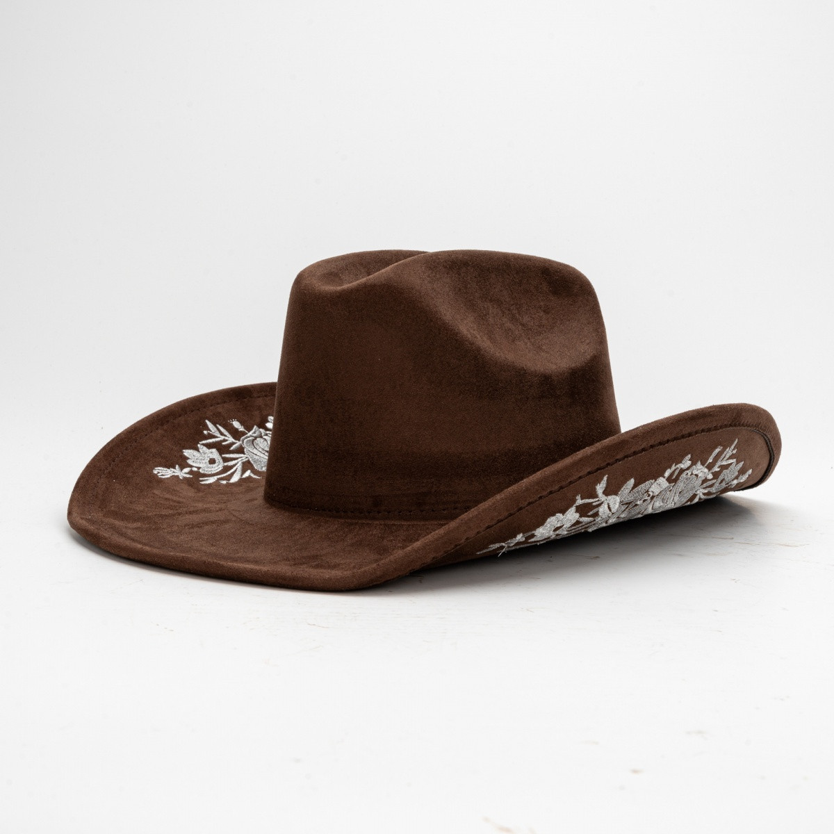 selvanify_20260922041921_5_315 Western Cowboy Hat Wide Brim Suede Embroidered Jazz Fedora for Men & Women - Image 1